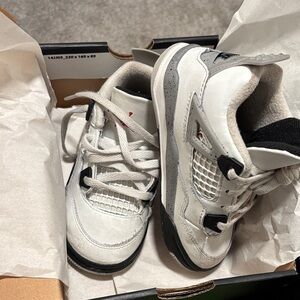 Jordan Kids White and Gray Sneakers